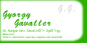 gyorgy gavaller business card